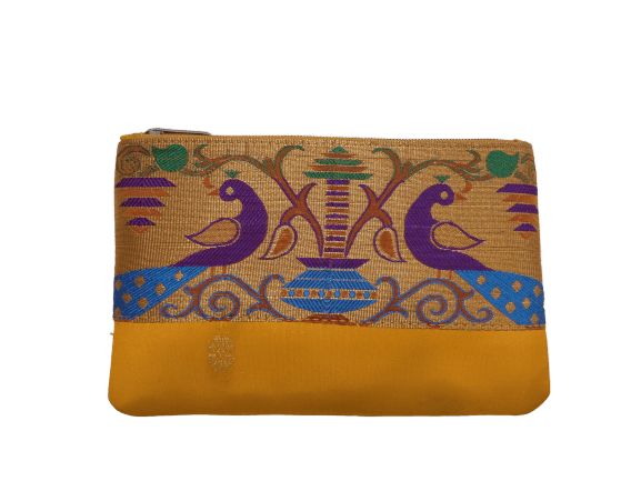 paithani flat purse