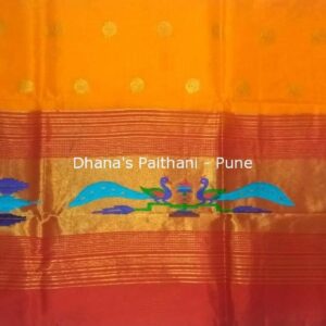 Paithani Kurti Material orange