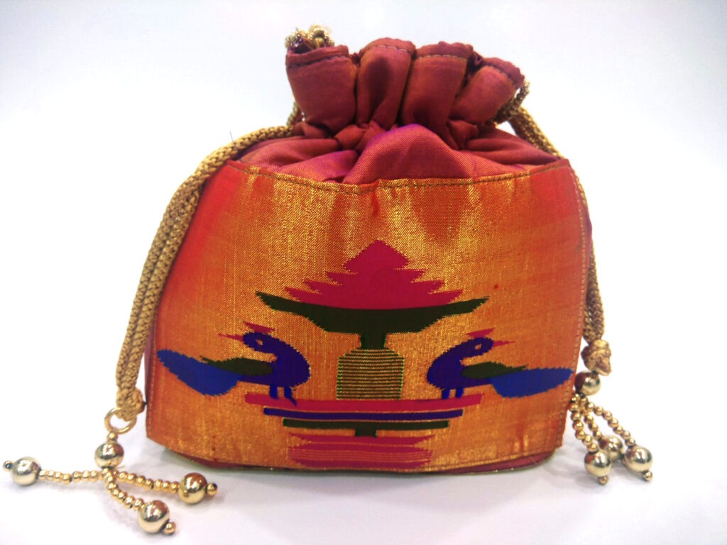 Paithani Box clutch - Dhana's Paithani Purse House