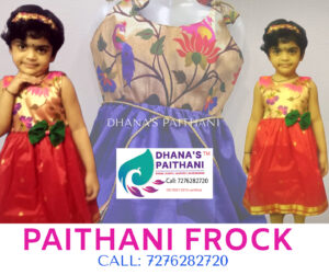 Paithani frock red