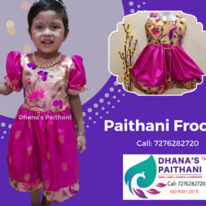 paithani frock pink